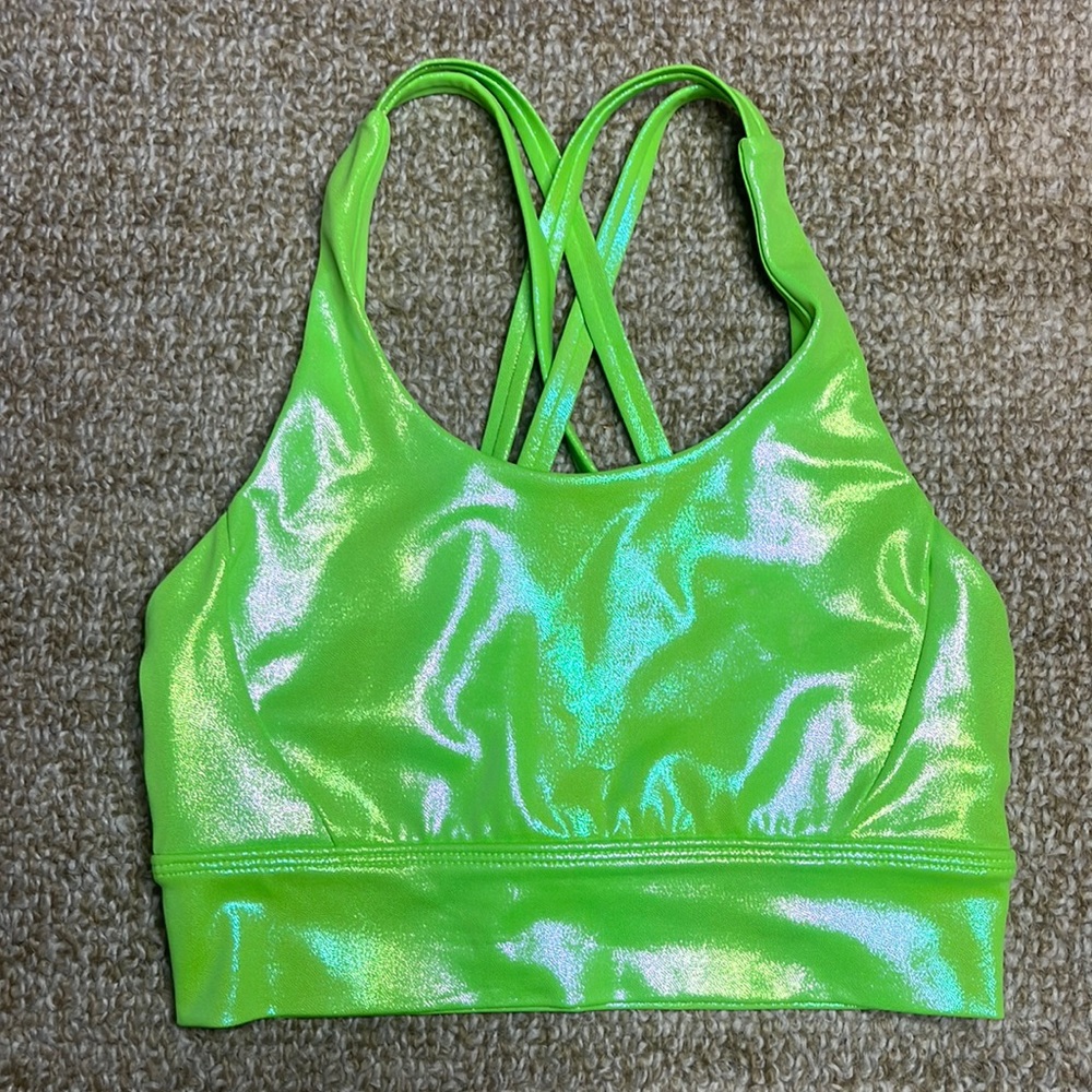 Shimmering Green Sports Bra
